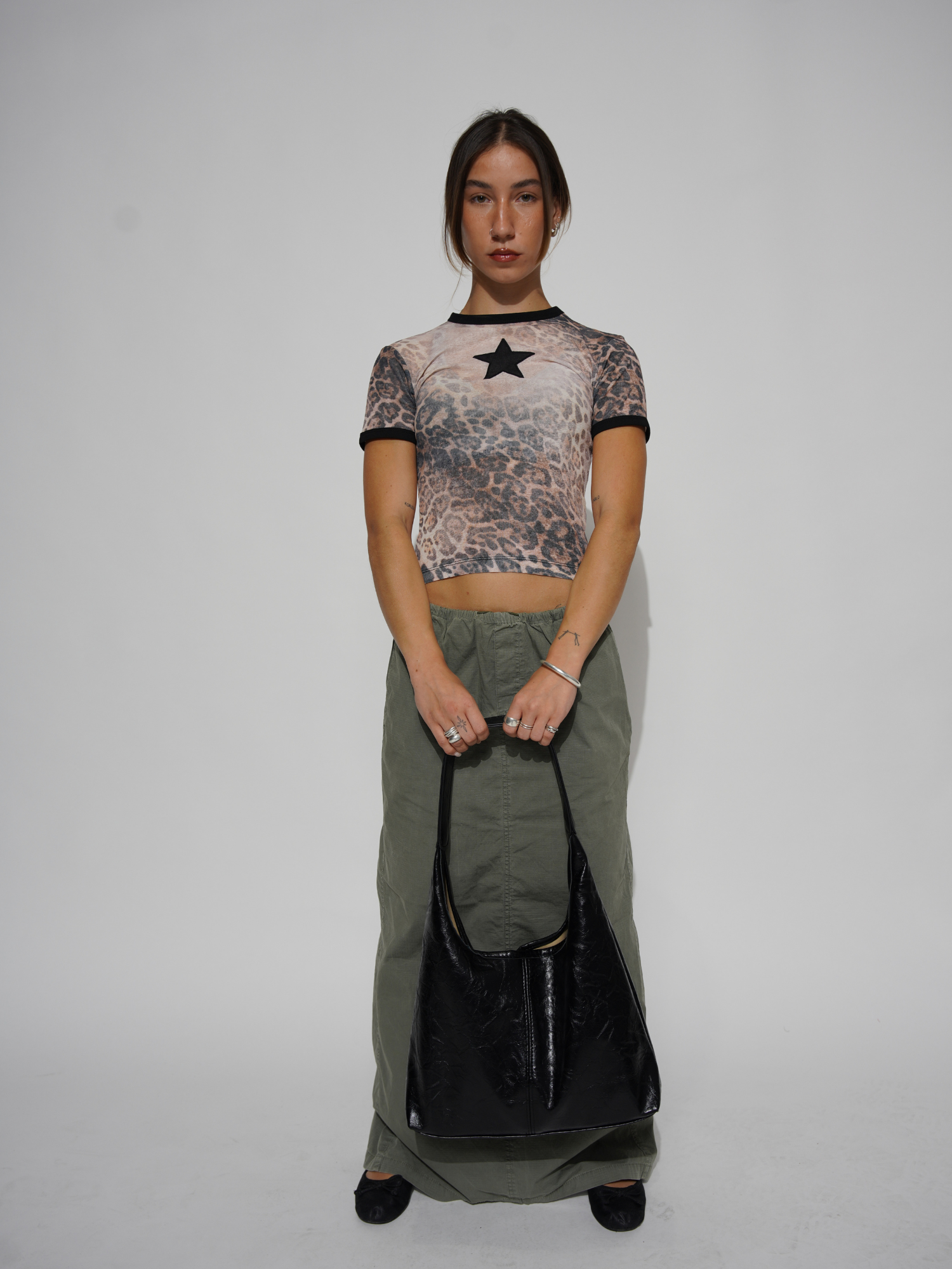 Large Retro Bag in Patinated Leather