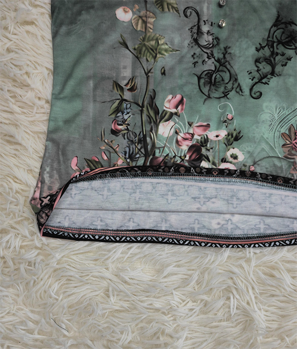 Top bez ramiączek z kwiatowym wzorem akwarelowym