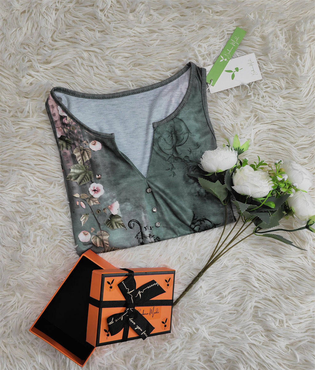 Top bez ramiączek z kwiatowym wzorem akwarelowym