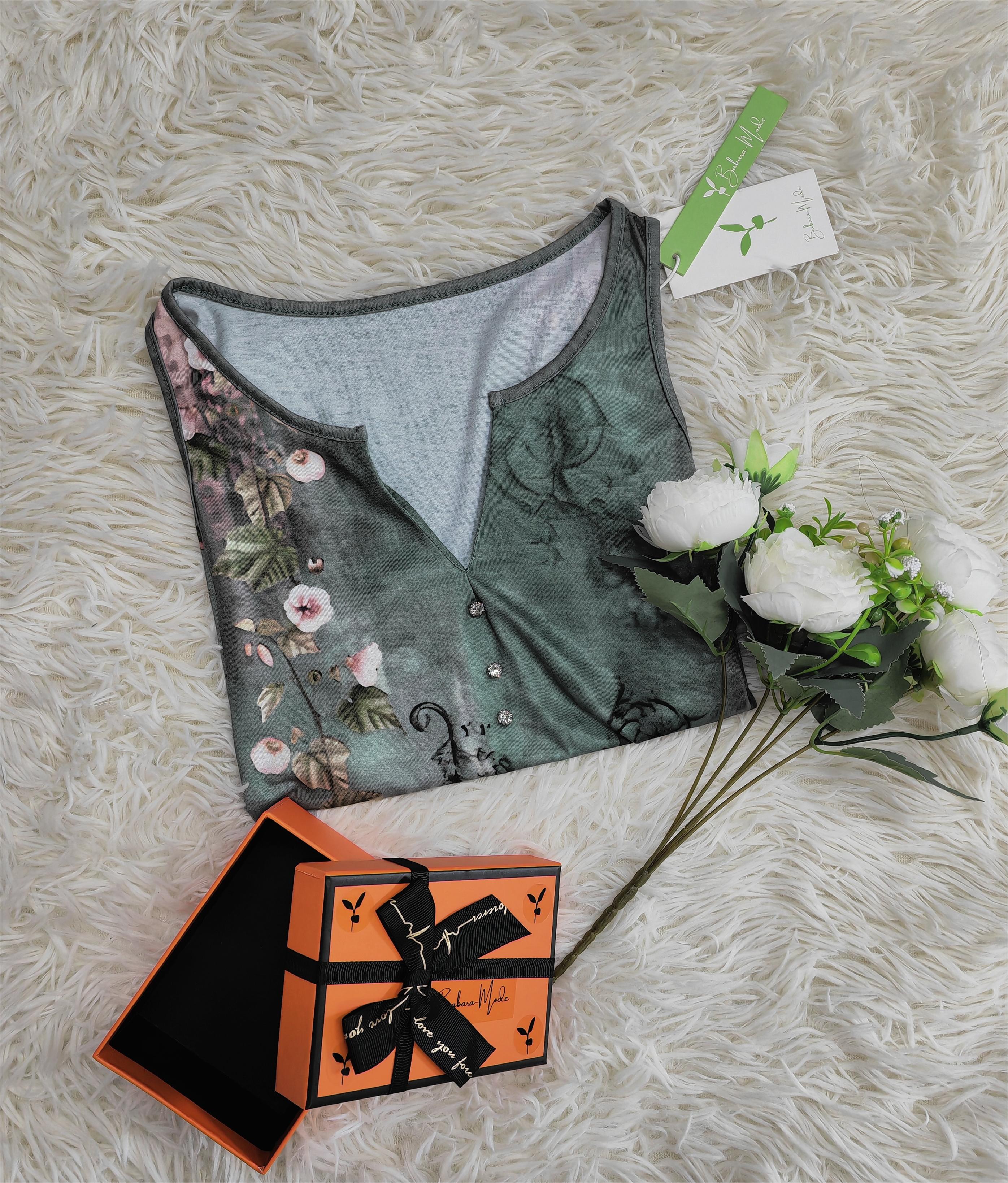 Top bez ramiączek z kwiatowym wzorem akwarelowym