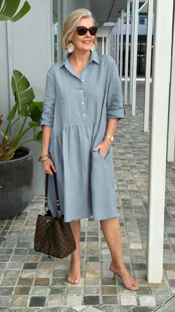 Tricia - Comfortable Cotton Midi Dress