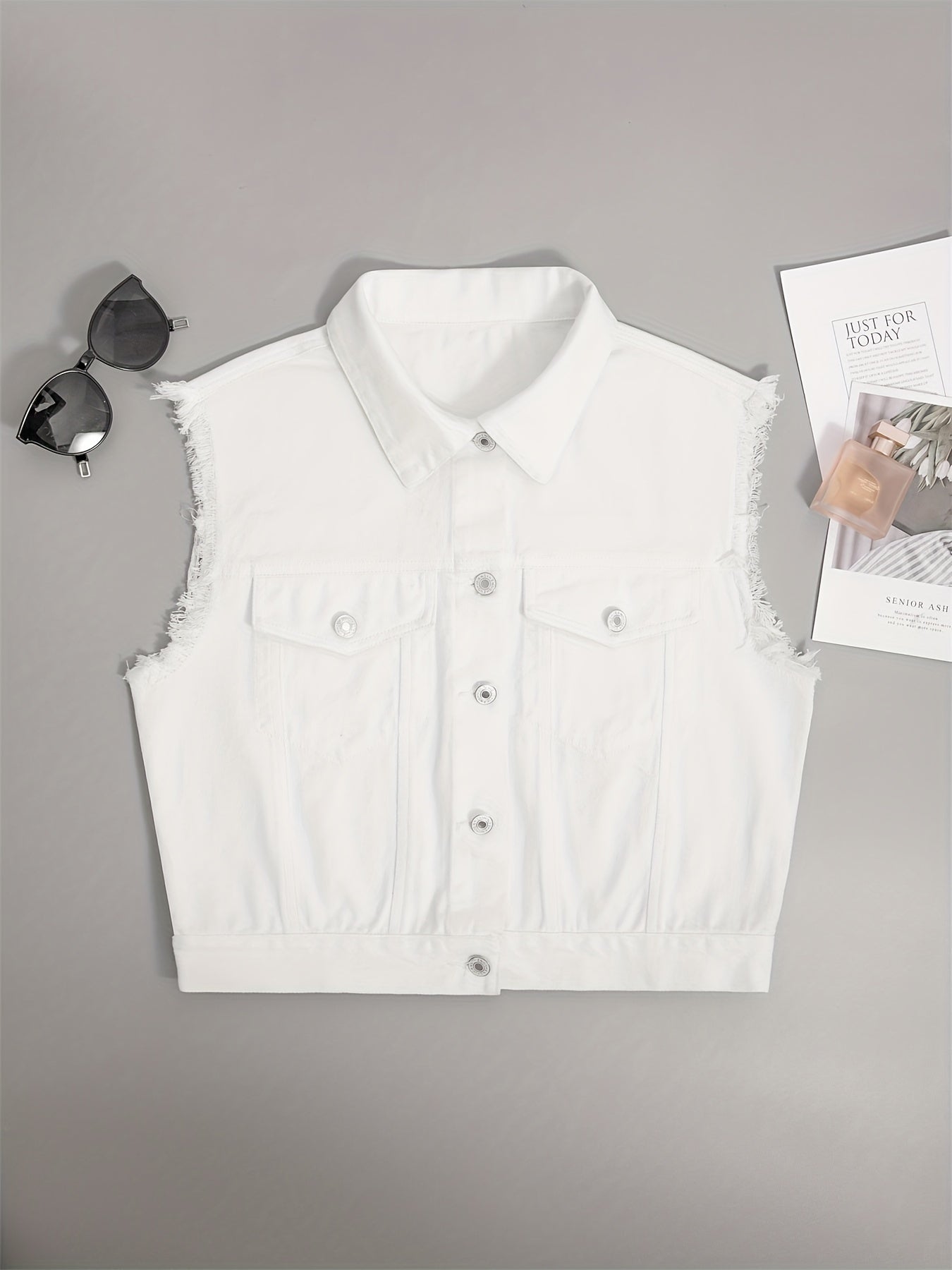 Johanna - Denim Vest with Flap Pockets