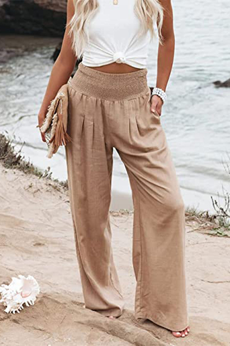 Palazzo Pants with Elastic Waistband for Women