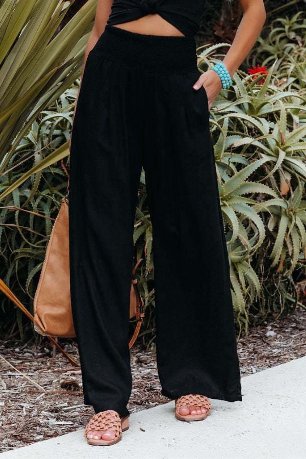 Palazzo Pants with Elastic Waistband for Women