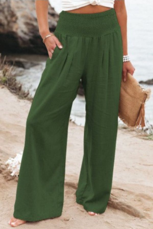 Palazzo Pants with Elastic Waistband for Women