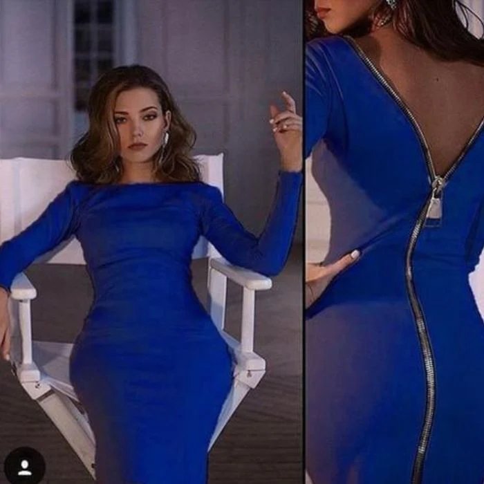 Sukienka Bodycon Bernadeth z długim tylnym zamkiem