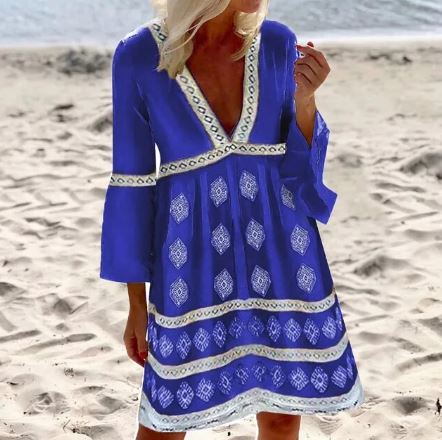 Przewiewna letnia sukienka z luźnymi rękawami