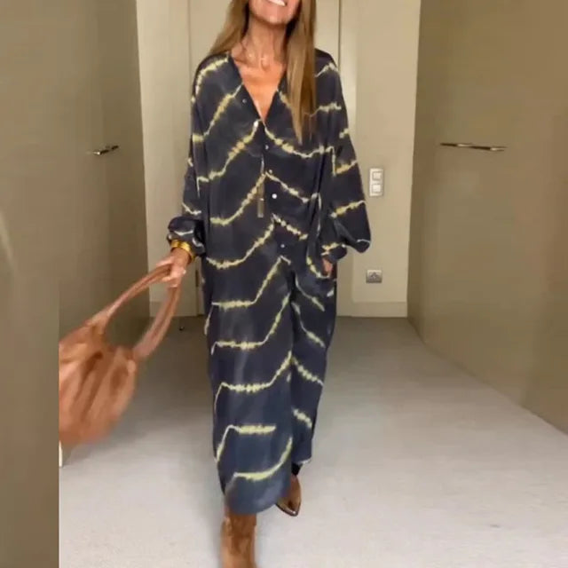 Boho Maxi Sukienka w Paski