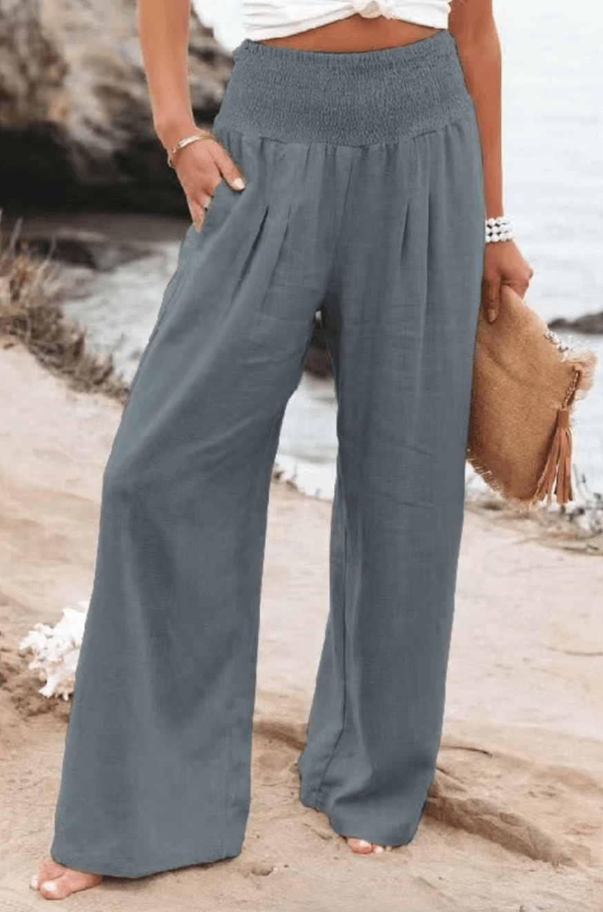 Palazzo Pants with Elastic Waistband for Women