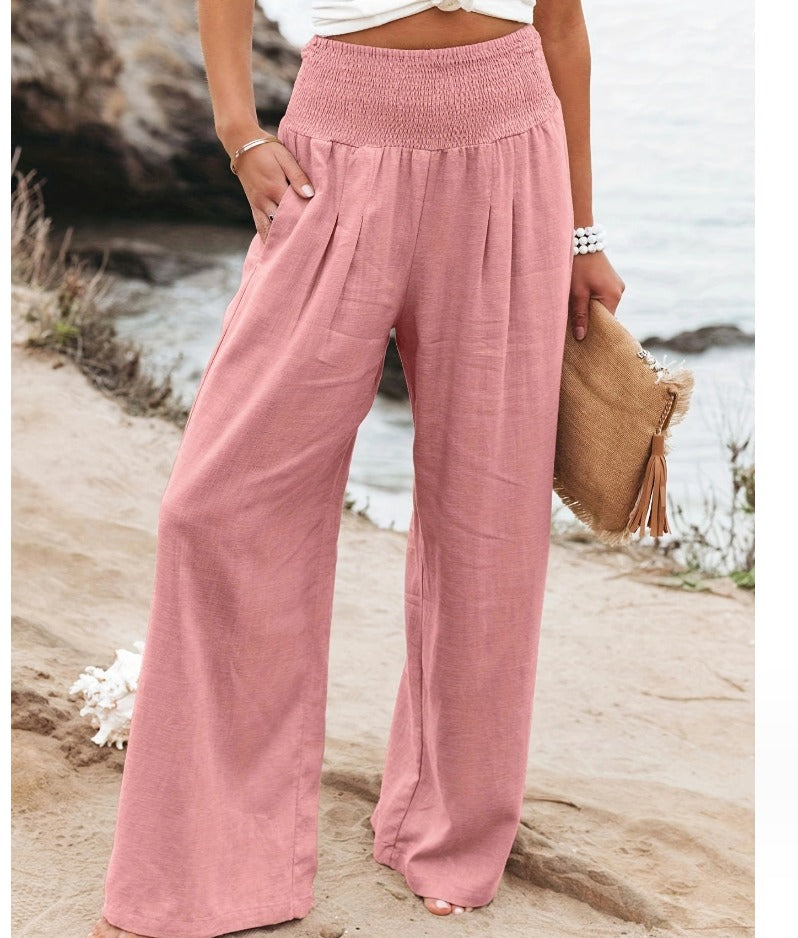 Palazzo Pants with Elastic Waistband for Women