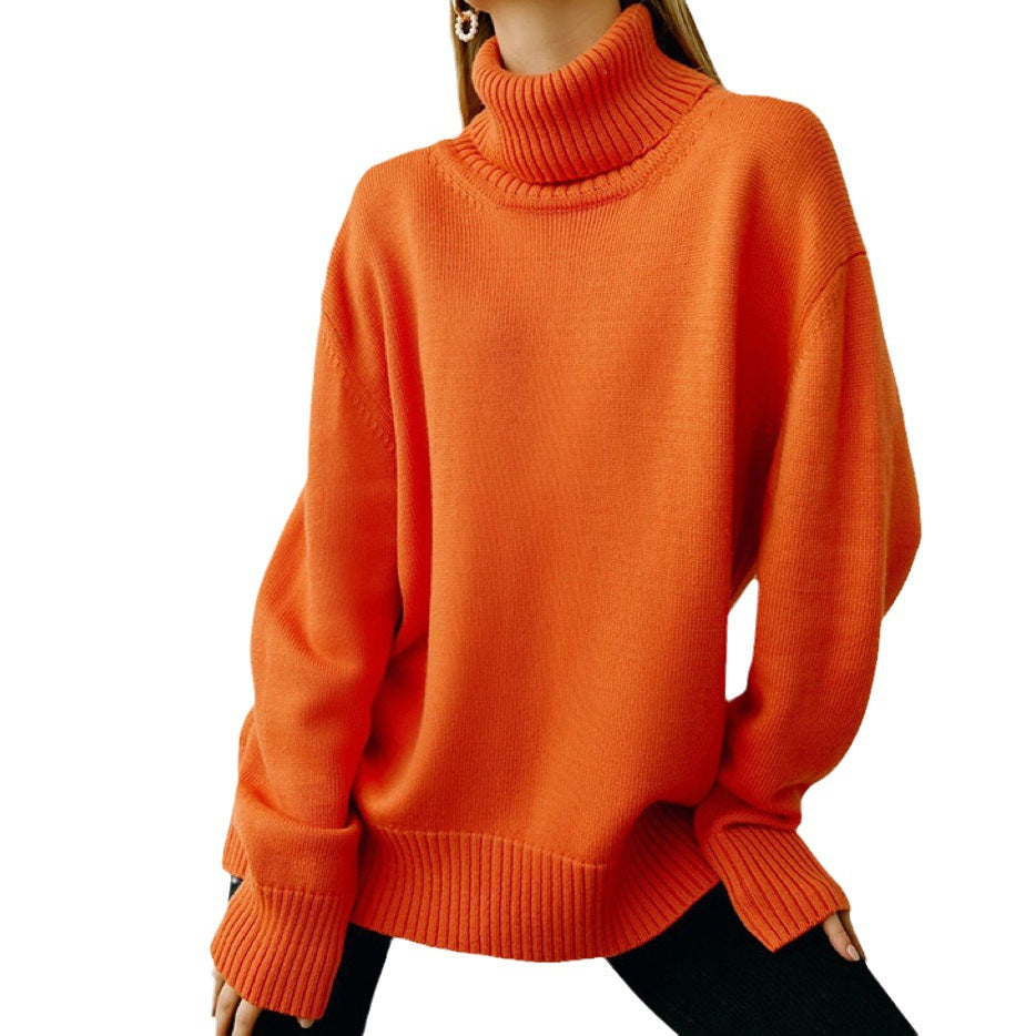Kobiecy sweter oversize z golfem