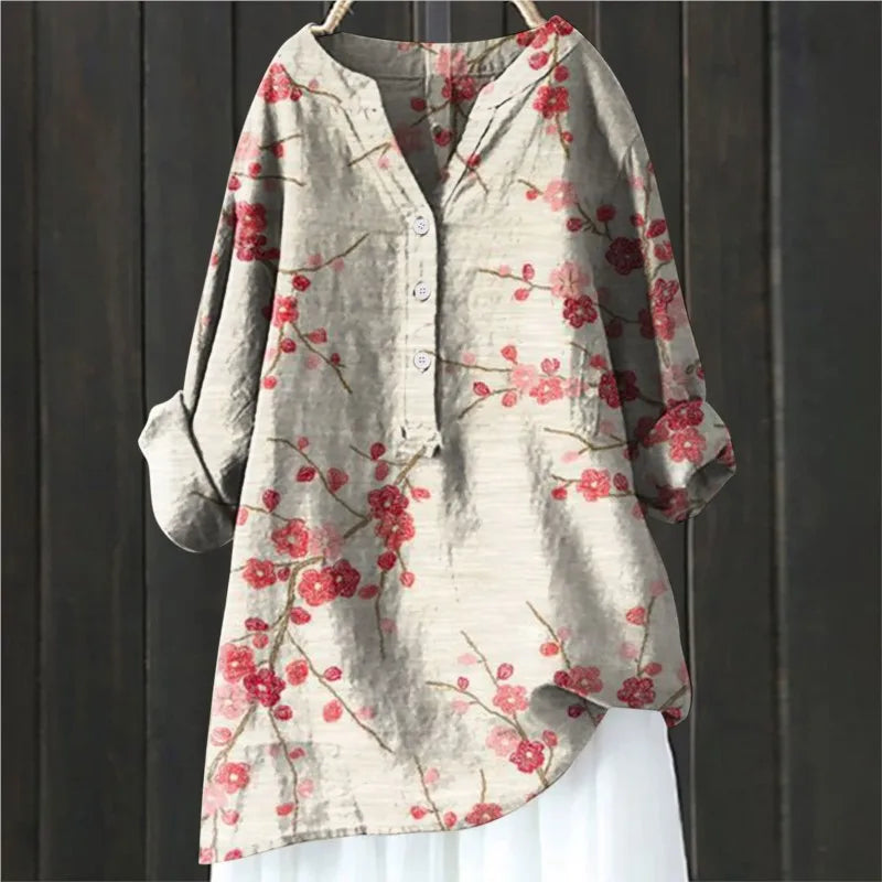 Floral Patterned Casual Blouse