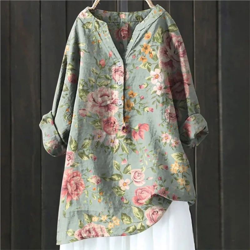 Floral Patterned Casual Blouse