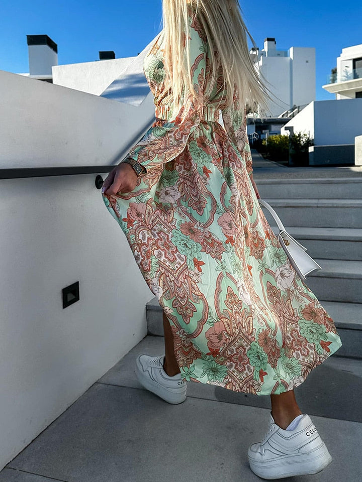 Sarah - Stylowa Sukienka Maxi w Boho Stylu