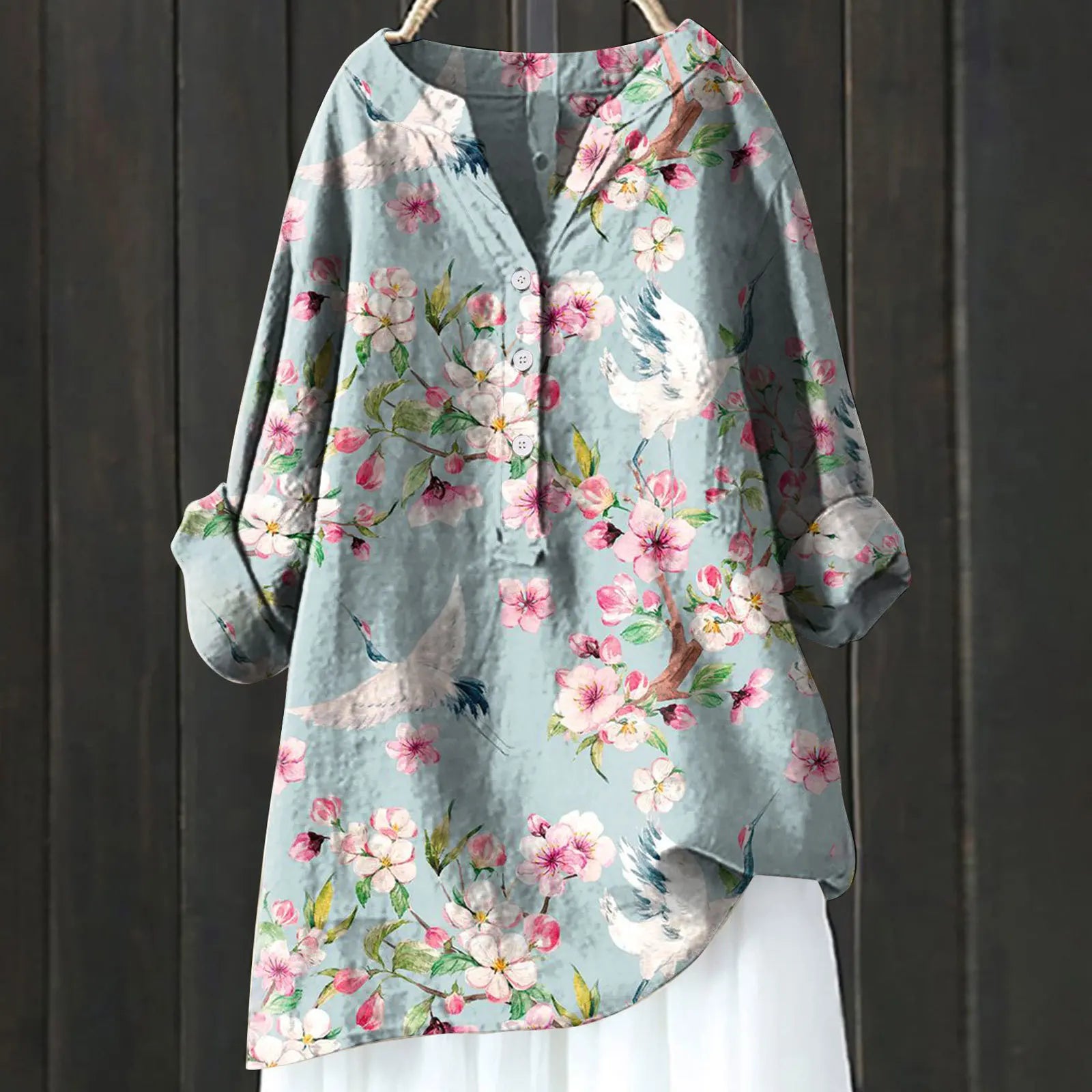 Floral Patterned Casual Blouse