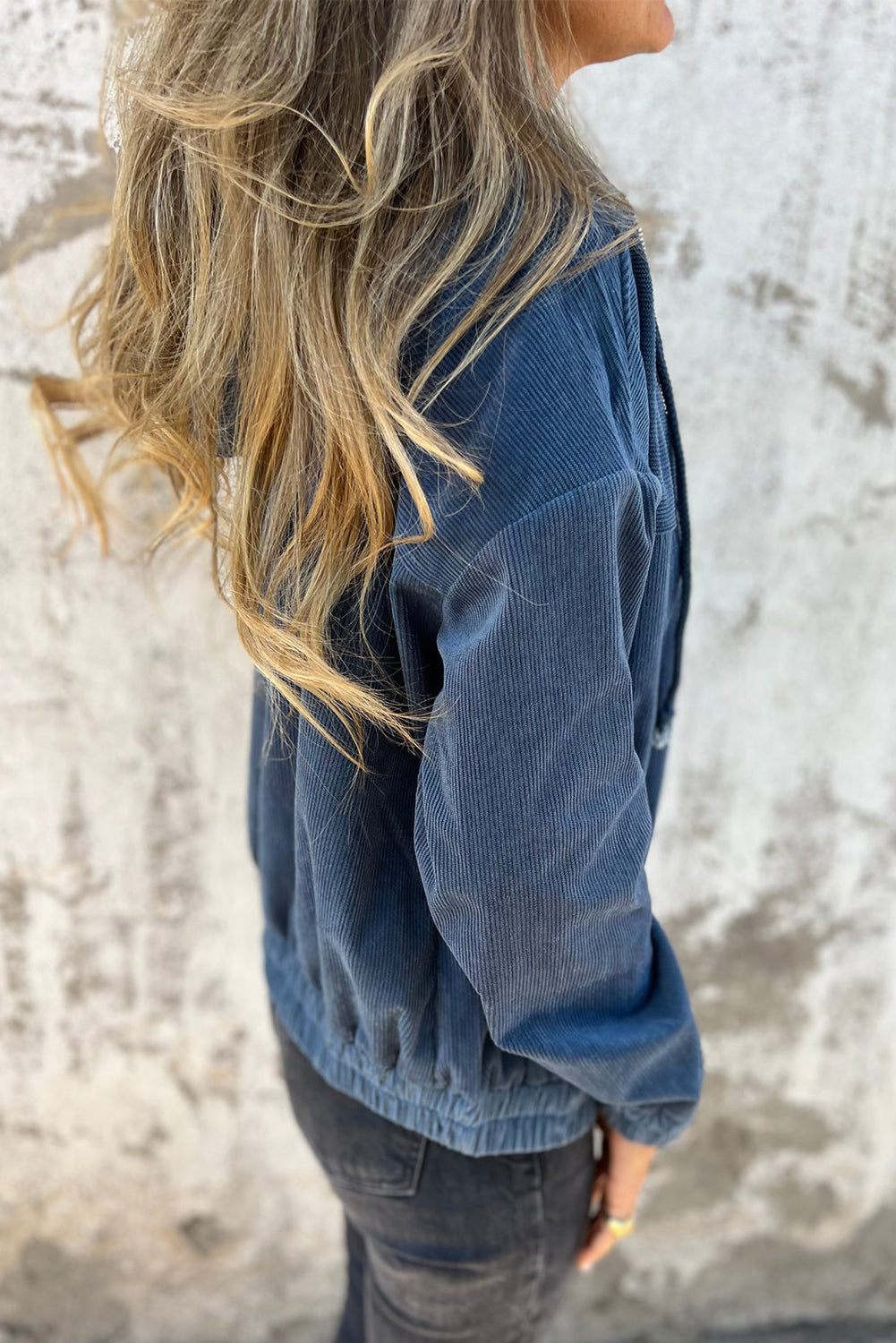 Teal Hoodie with Zipper and Drawstring