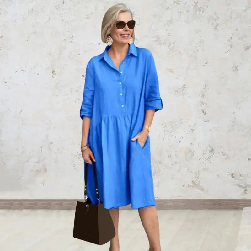 Tricia - Comfortable Cotton Midi Dress