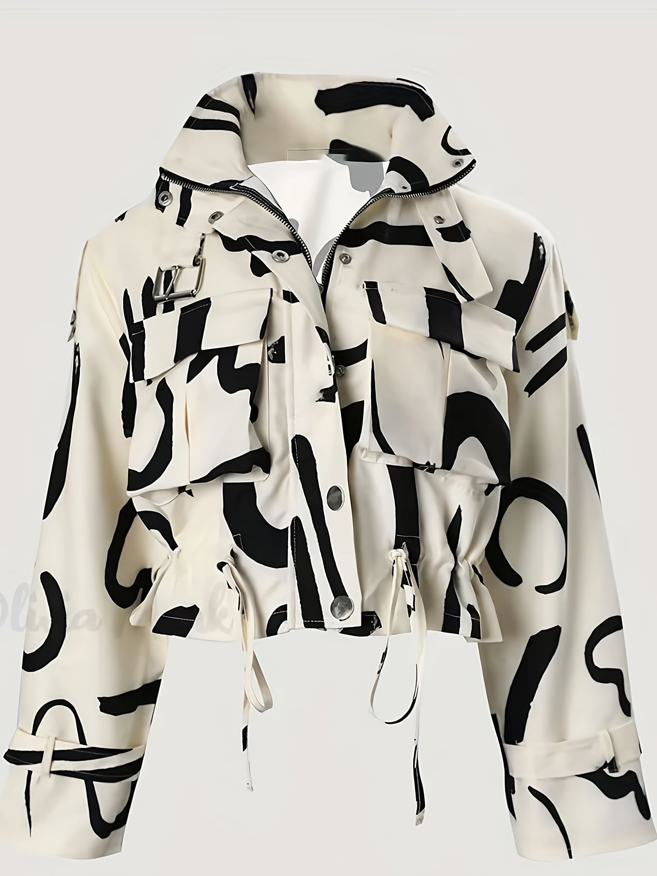 Stylowa damska kurtka z wysokim kołnierzem