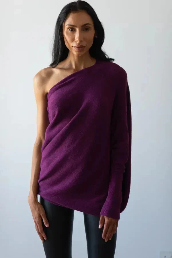 Asymmetrical Paulina Sweater with Draping