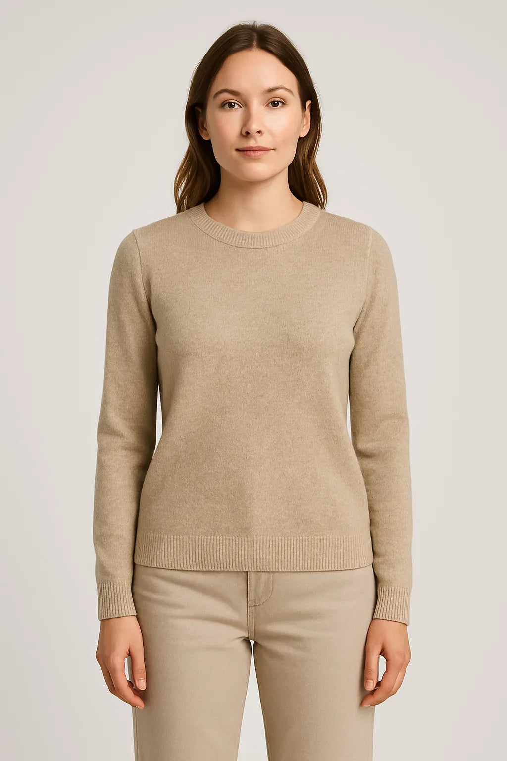 Lea – Lekki dzianinowy sweter z okrągłym dekoltem