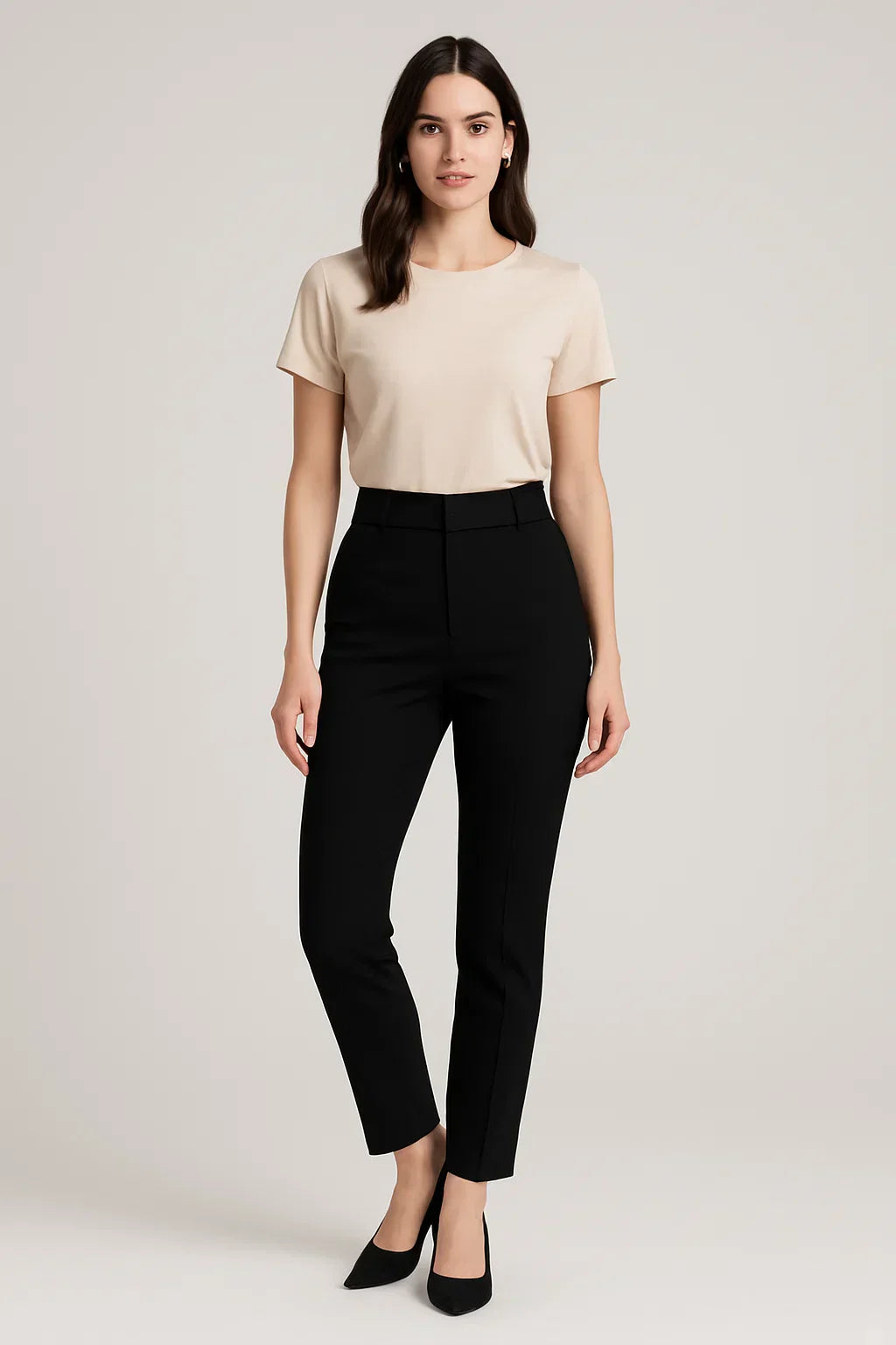 Mira – Eleganckie Spodnie z Wysokim Stanem