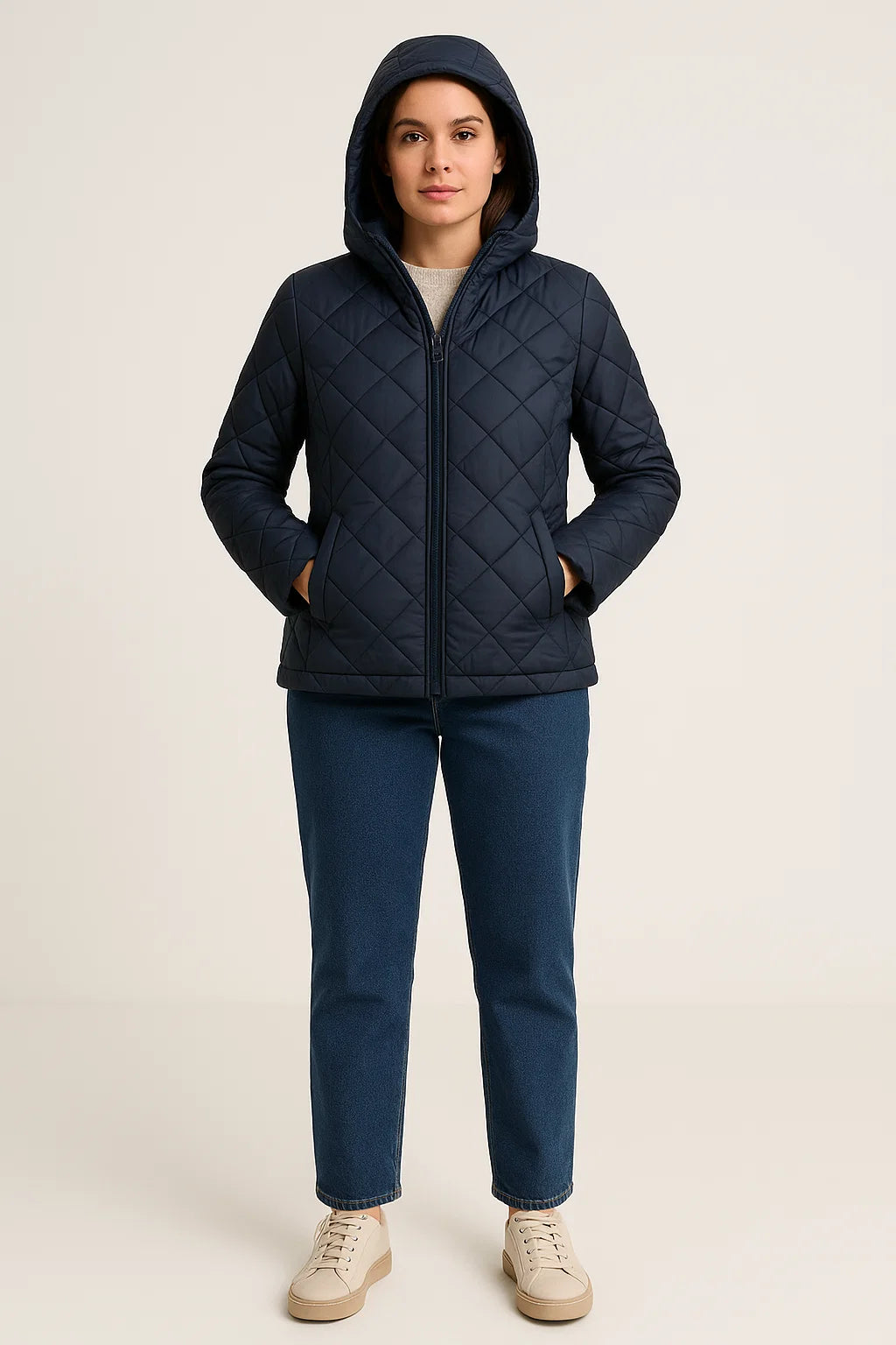 Mira – Pikowana kurtka z kapturem
