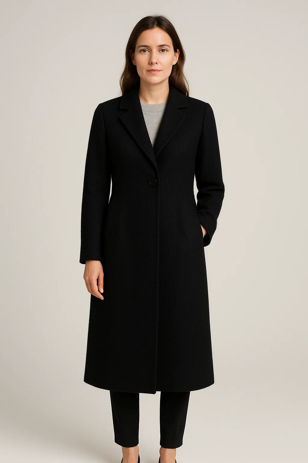Lena – Wełniany płaszcz midi